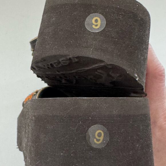 Montana West Wedge Platform Flip Flops Women Size 9 Western Aztec Bling Beaded - Picture 8 of 9